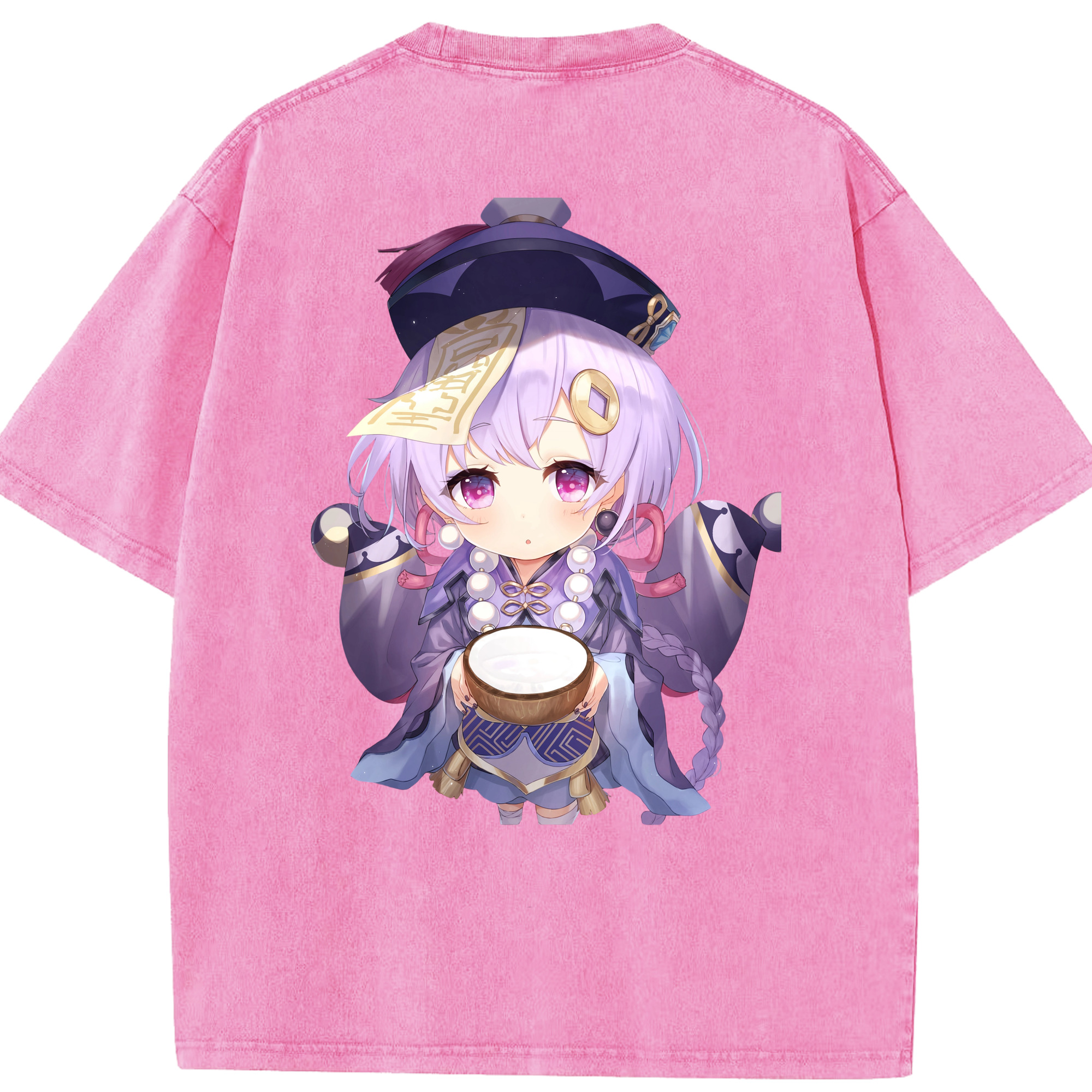 げんし神 七七 なな  genshin Nana 綿100% ヴィンテージ風 半袖Tシャツ（背面プリント）